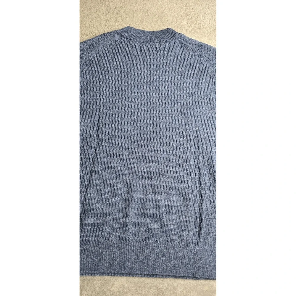 Line of Trade Sweater Mens Large Blue Wool Blend Cable Knit Long Sleeve Pullover
